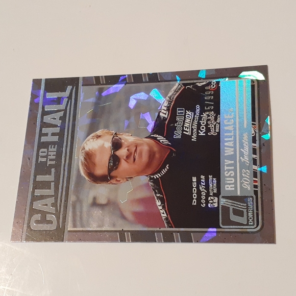 2017 Donruss Call to the Hall Rusty Wallace Refractor NASCAR Cracked Ice Look - Picture 4 of 4